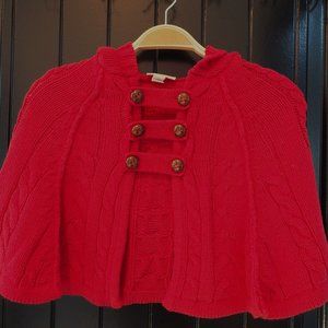 Red Camel Girls - Red Cable-Knit Cape - Girls